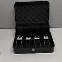 Jssmst Locking Large Metal Cash Box with Money Tray, Money Box with Combination Lock, Black