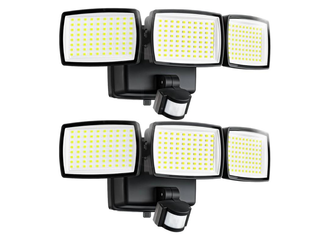 AIXPI Battery Powered Motion Sensor Outdoor Lights, 1500LM Flood Lights, IP65 Waterproof Security Motion Detector Light Wireless for Outside, Yard 2Pack