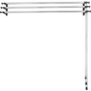 Photography Backdrop Roller Support System, 3 Rollers with Metal Chains, 120-inch Stainless Steel Crossbars, Wall/Celing/Light Stand Backdrop Mount, Background Support