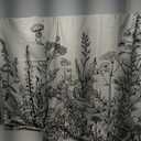 Black and White Vintage Floral Shower Curtain 72 x 72 Inch, Waterproof Fabric Botanical Plant Flower Bathroom Shower Curtains with 12 Hooks