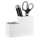 Bostitch Office Konnect Desk Organizer Accessory Tray & Storage Cup Bundle, Stacks for Desktop Storage, Makeup Organization, White