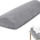 Sintuff Recliner Leg Rest Cushion Sofa Footrest Pillow with Cover Half Moon Bolster Pillow Under Knee Pillow for Sleeping On Back Alleviating Pain, 19.7 x 8 x 3.5 Inch (Dark Gray)