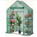 Portable Greenhouse for Outdoors | Walk in Greenhouses Heavy Duty with Durable PE Plant Cover with 3 Tiers of 12 Shelves | Gardening Plant House with Roll-up Zipper Door - 57*57*77 Inches
