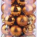 34Pcs Christmas Balls - Shiny, Glossy, Matte, Glitter, and Mirror Finish Christmas Ornaments, PVC,Gold