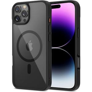 for iPhone 16 Pro Max iPhone Case [Compatible with MagSafe] [10FT Drop Resistant Matte] Skin Feeling Back Cover for iPhone 16 Pro Max Magnetic Case (Black)