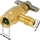 R600a Refrigerant Valve Bottle Opener Brass 7/16" Female Thread to 1/4" SAE Male Thread Self-Sealing Can Tap Adapter for Air Conditioning Refrigerant