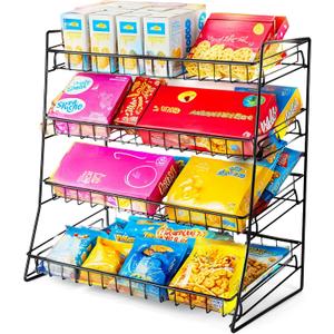 Candy Display Rack, 2025 Upgraded Metal Snack Rack Display Stand, Candy Displays Racks Countertop,Snack Organizer for Countertop, Kitchen and Stores