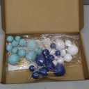 BOUBONI 48 Pcs Balls Cake Topper Decorations Balloon Cupcake Toppers Foam Cake Topper Balls Cake Balls Decorations for Birthday Party Wedding Cake Decorating (Royal Blue, Light Blue, White, Gold)
