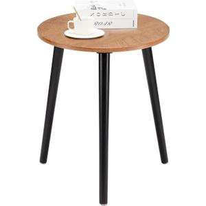 Apicizon Small Round Side Table, Nightstand End Table for Small Spaces, Bedroom, Living Room, Easy Assembly Modern Bedside Table, 16.5 x 20 Inches, Oak