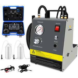 YSTOOL Electric Pulse Brake Bleeder Machine Kit with 110V AC and 12V DC Dual Purpose Clutch Bleeding Unit Master Cylinder Adapter Kit Waste Oil Bottles