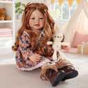 BABESIDE Reborn Baby Dolls Girl  20-Inch Realistic & Lifelike Real Life Doll with Freckled Face, Brushable Wig Hair, 3/4 Vinyl Limbs, Soft Cloth Body & Floral Dress  Gift for Girls Age 3+