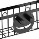 Smiling Sponge Rack, Kitchen Sink Storage Rack, with 2 Suction Cups, Specially Designed for sponges, soap and dishwashing Brushes (Black), Suitable for The Kitchen