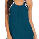 Zando Tankini Bathing Suits for Women Sport Women's Swimsuits Athletic Two Piece Swimsuit for Women Tankini Top with Shorts (6-8, Green Flower)