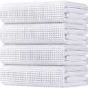 HOMEXCEL Waffle Bath Towels Set 4 Pack, Premium Microfiber Bathroom Towels, Ultra Soft, Lightweight, Highly Absorbent and Quick Dry Towel for Bathroom, Gym, Shower, Hotel, and Spa, 27 x 54 Inch, White