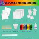 PURPLE LADYBUG Low-Mess Paint Pouring Kit for Ages 6+ - Washable Non-Toxic Painting Kit for Kids with Gloves & Table Cover for Easier Cleanup, Art and Crafts for Kids Ages 8-12, Crafts for Girls 8-12