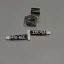 Shower Head Holder All Metal Handheld Shower Wand Bracket Adhesive Shower Wall Mount Holder Brass Shower Spray Holder Brushed Nickel, Drill Free Glue Installation