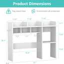 NUTIKAS Desk Hutch White Desktop Bookshelf Shelf - 37 Inch Computer Desk Organizer for Dorm Room, Wood Storage Rack for Home Office Desktop Display Shelves, Small Bookcase for Top of Desk, 
Number of Shelves	8