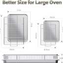 Air Fryer Basket for Oven, 25% Thicker, OPENICE 2 Set Oven Air Fryer Basket and Tray with Magnetic Cheat Sheet, Stainless Steel Air Fryer Pans and Crisper Tray for Convention