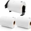 Label KINGDOM Replace for Brother DK-1241 Die-Cut Large Shipping Label, 4" x 6" (102 mm x 151 mm) 200/Roll for Thermal QL-1100 QL-1110NWB Label Printer (3 Paper Roll+1 Reusable Cartridge)