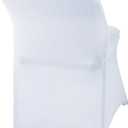 100 Pcs White Folding Chair Cover Washable Removable Universal Fitted Chair Cover Protector for Wedding Party Banquet Holidays Celebration Decoration Chair Covers