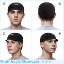 Skull Cap with Sun Visor - Moisture-Wicking Beanie for Cycling, Hiking - Cooling Short Under Helmet Liner for Men & Women (Green, L)