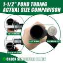 Pond Tubing 1-1/2” × 50 Feet Black Flexible PVC Pond Hose,Garden Pond PVC Tube - Reinforced, Kink-Resistant Tubing for Pumps, Fountains & Waterfalls, with 4 Clamps,1-1/2" Dia