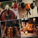 Bucherry 8 Pcs Large Black Glitter Christmas Bows Ornaments with Twist Tie 7x16 Inch Black Christmas Tree Bows Wreath Decorative Metallic Glitter Ribbon Bow for Xmas Party Decoration, Gift Wrapping