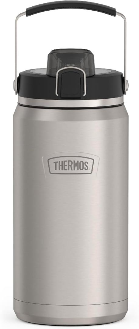 THERMOS ICON SERIES, Stainless Steel Water Bottle with Spout - 64 Ounce, Matte Stainless Steel - Vacuum Insulated Water Bottle with Lid