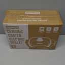 8-inch Ceramic Coated Electric Skillet with Lid, Non Stick Skillet Griddle Pan Electric, Rapid Heat Up, 650W, Breakfast Skillet, Kitchen Appliances for Cooking, White