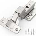 Chibery 10 Pack 120° Inset Frameless Soft Close Cabinet Hinge, Euro Concealed, 45mm, Easy Mounting Base, 3D Adjustable Clip-On Plate, Slow Shut, Crash Prevention Cupboard Heavy Door Replacement