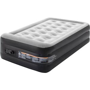 DIMAR GARDEN Twin Size Air Mattress with Built in Pump, 18.5 Inflatable Flocked AirBed for Home, Blow Up Mattress