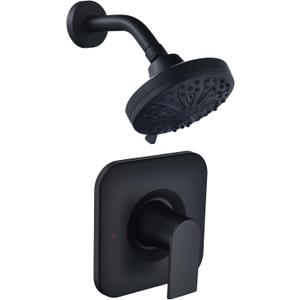 Shower Faucet Trim Kit, Replacement for Moen Posi-Temp Shower Trim Kit, Including 7-Mode High Pressure Shower Head, Matte Black(Valve and Tub Spout not Included)