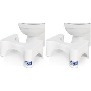 Squatty Potty The Original Bathroom Toilet Stool Height, White, 9 Inch (Pack of 2)