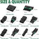 376Pcs 25 Kits Waterproof Automotive Electrical Connectors 1/2/3/4/6 Male&Female Pin 22-14AWG Wire Harness Spark Plug Connector Terminals Plug Kit Car