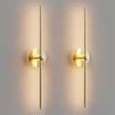 ZAGO 24 Inch LED Indoor Linear Wall Sconces Set of Two, 3CCT Switchable, Brushed Golden, Hardwired and Wall Mounted, Dimmable for Living Room, Hallway, Bedroom, 120-277V, 14W, 900LM, ETL Certified