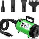 PetLife Professional 5.2HP Dog Dryer with Heater, high Velocity Dog Hair Dryer, Low Noise Grooming Blower for Dogs, Adjustable Pet Force Dryer for Home and Salon Use
