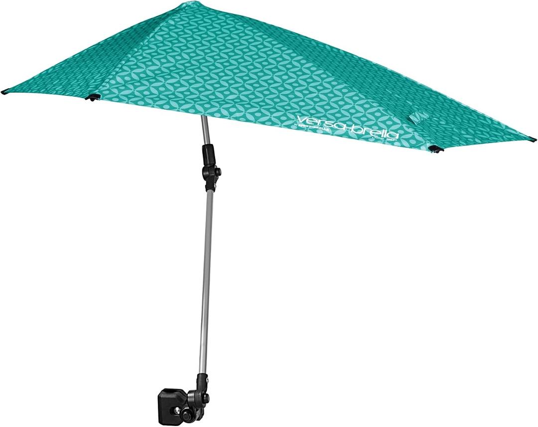 Sport-Brella Versa-Brella SPF 50+ Adjustable Umbrella with Universal Clamp, Bright Turquoise