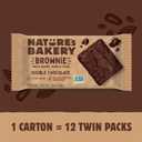 Natures Bakery Double Chocolate Brownie Bars, Whole Grains, Dates, and Cocoa, Plant Based, Dairy-Free, Snack Bar, Box of 12 twin packs (EXP 01/11/27)