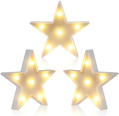 clothmile 3 PCS LED Night Light LED White Star Night Light Can Be Hung on The Wall Kids Room Light, Suitable for Birthday Party Holiday Decoration Baby Room Nursery Decoration