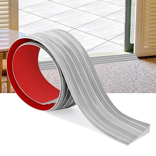 Rubber Door Threshold Ramp Self-Adhesive Rubber Ramp for Door Threshold 2/5 Inch Rise for Wheelchair Scooter Doorway Floor Tile Threshold Transition Strip Reducer (Gray, 2 in Wide x 3.3Ft Long)