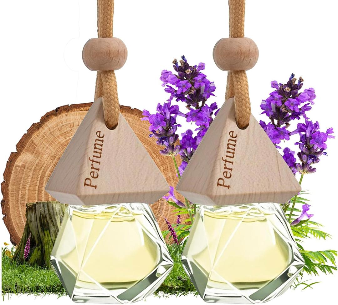 2 x Car Air Freshener Hanging Diffuser – Long-Lasting Essential Oil Scent (Up to 60 Days) – Non-Toxic & Eco-Friendly – 2-Pack Auto Fresheners Made in USA