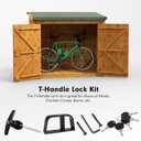 T-Handle Lock Kit,Hurrikom Double Shed Door Latch with 5.5" Stem, Lock Matching Set Includes 10 Keys for Sheds Doors, Playhouses, Chicken Coops,Camper, RV, etc(Black).All Keys are Universal.