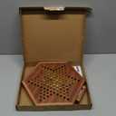 AMEROUS 12.5 inches Wooden Chinese Checkers Set with Storage Drawer - 60 Acrylic Marbles in 6 Colors - 12 Bonus Spare Marbles, Classic Strategy Family Board Game for Kids and Adults