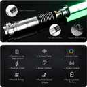 DAMIENSABER Upgrade RGB3.0 Smooth Swing Motion Control Dueling Light Saber, 16 Sound Fonts Luke Light Saber with 16 RGB Solid and Infinite Color Changing, Rechargeable Metal Hilt for Adults