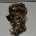 7JHHWIGS 28in Ash Brown Long Wavy Curtain Bangs Wigs Natural Highlight Platinum Heat Resistant Synthetic Fiber Women Body Wave Curly Wigs for Christmas Daily Party Daily Used