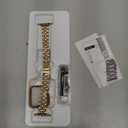 QUNDAXI Slim Watch Band Compatible with Apple Watch 41mm 45mm 42mm 44mm 40mm 38mm Metal Stainless Steel Watchband Suitable for iWatch 11/10/9/8/7/6/5/4/3/2/1/SE Series Women Luxury Strap (Gold)