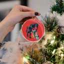 2 x Christmas Ornaments Decorations - 3.6 in Acrylic Two Sided Printing - Ornament Exchange Gifts Funny (Vintage Krampus Classic Red Theme)