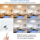 hunhun 16 Inch Dimmable LED Flush Mount Ceiling Light 4800LM Round Light Fixture 5 Color Temperature Selectable Super Slim Large Flat Ceiling Lamp for Living Dining Room White