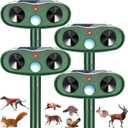 2026 Sonic Fortress Pro Deer Repellent Devices, Racoon Repellent Outdoor Squirrel Fortress Pro IP65 Animal Repeller Cat Deterrent with Motion Sensor to Scare Rabbit Bear Dog Out of Garden Yard(4Pack)