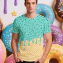 Move Dance Men Kids T-Shirts Ice Cream Crewneck Short Sleeve Summer Graphic Tees Top (M)